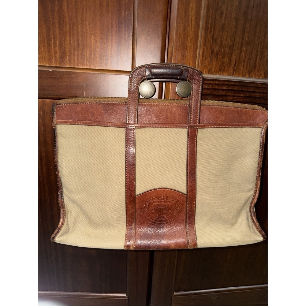 Vtg GHURKA No.34 THE EXPEDITER Marley Hodgson British Tan Leather Canvas tlc